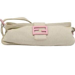 FENDI Mamma Baguette Shoulder Bag cotton
Beige Pink